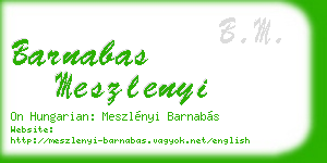 barnabas meszlenyi business card